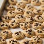 A tray of mini chocolate chip cookies.