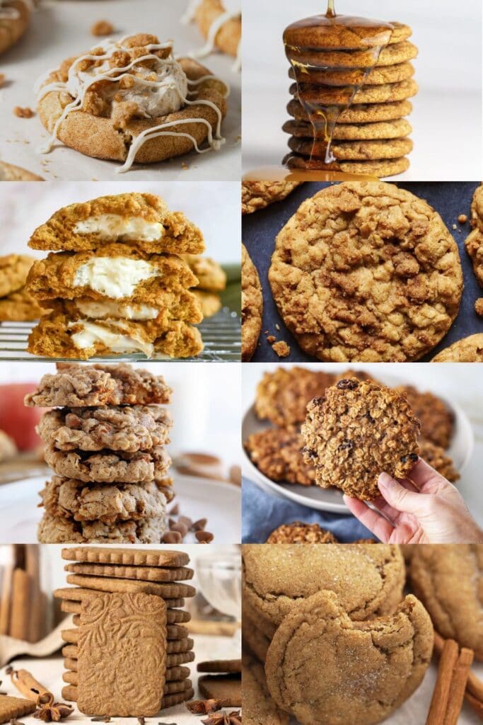 A selection of eight different fall cookies.